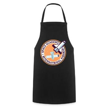 Space Academy International Vintage Farbe - Kochschürze - Schwarz - Vorne - AI Model Male 185 dark (185cm)