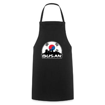 Busan Südkorea Flagge Skyline Silhouette Travel - Kochschürze - Schwarz - Vorne - AI Model Male 185 dark (185cm)