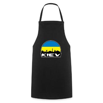 Kiew Ukraine Flagge Skyline Silhouette Reisen - Kochschürze - Schwarz - Vorne - AI Model Male 185 dark (185cm)