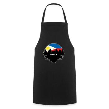 Manila Philippinen Flagge Skyline Silhouette Reisen - Kochschürze - Schwarz - Vorne - AI Model Male 185 dark (185cm)