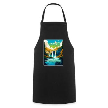 Plitvicer Seen Kroatien Vintage Reiseplakat WPA - Kochschürze - Schwarz - Vorne - AI Model Male 185 dark (185cm)