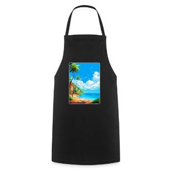 Palau Italien Vintage Reiseposter WPA Kunst Souvenir - Kochschürze - Schwarz - Vorne - AI Model Male 185 dark (185cm)