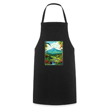 Costa Rica Vulkan Arenal Karibik Reiseposter - Kochschürze - Schwarz - Vorne - AI Model Male 185 dark (185cm)