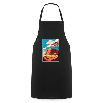 Ayers Rock Australien Vintage Reiseposter WPA Kunst - Kochschürze - Schwarz - Vorne - AI Model Male 185 dark (185cm)