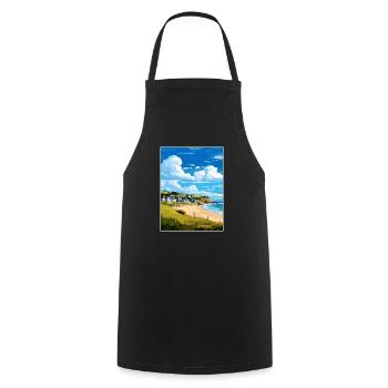Porthtowan Cornwall Vintage Reiseposter Souvenir - Kochschürze - Schwarz - Vorne - AI Model Male 185 dark (185cm)
