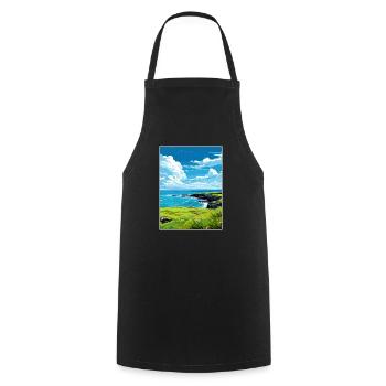 Rame Halbinsel Cornwall Vintage Reiseposter WPA - Kochschürze - Schwarz - Vorne - AI Model Male 185 dark (185cm)