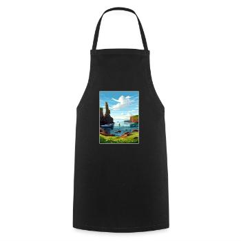 Duncansby Stacks Schottland Vintage-Reiseposter - Kochschürze - Schwarz - Vorne - AI Model Male 185 dark (185cm)