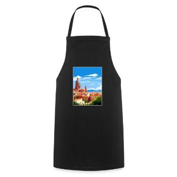 Murica Spanien Vintage Reiseposter WPA Souvenir - Kochschürze - Schwarz - Vorne - AI Model Male 185 dark (185cm)