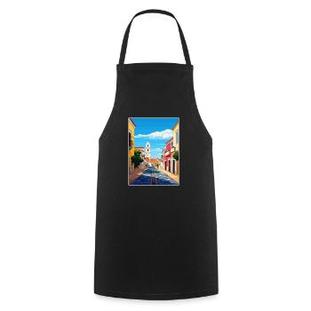 Lagos Portugal Vintage Reiseposter WPA Souvenir - Kochschürze - Schwarz - Vorne - AI Model Male 185 dark (185cm)