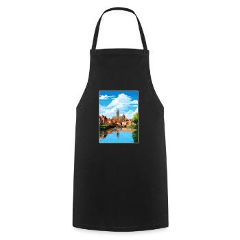 Amiens Frankreich Vintage Reiseplakat WPA Souvenir - Kochschürze - Schwarz - Vorne - AI Model Male 185 dark (185cm)
