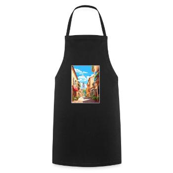 Perpignan Frankreich Vintage Reiseplakat Souvenir - Kochschürze - Schwarz - Vorne - AI Model Male 185 dark (185cm)