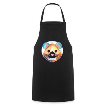 Bunte Aquarell-Tierillustration des Hamsters - Kochschürze - Schwarz - Vorne - AI Model Male 185 dark (185cm)