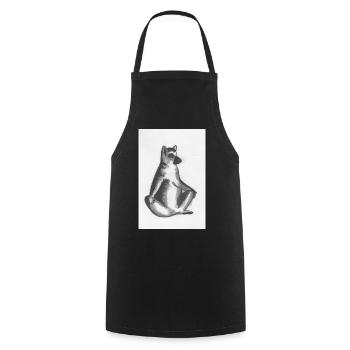 Katta - Lemur - Zeichnung - Bild - Kattas - Kochschürze - Schwarz - Vorne - AI Model Male 185 dark (185cm)
