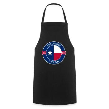 Die Kolonie Texas Flagge USA Reise Souvenir Abzeichen - Kochschürze - Schwarz - Vorne - AI Model Male 185 dark (185cm)
