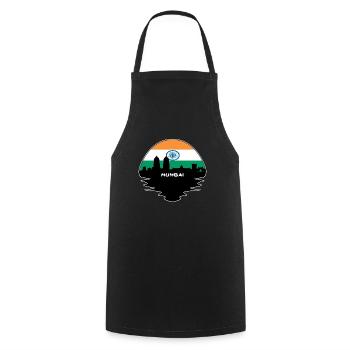 Mumbai Indien Flagge Skyline Silhouette Reisen - Kochschürze - Schwarz - Vorne - AI Model Male 185 dark (185cm)