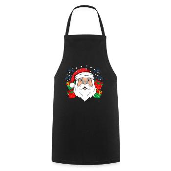 Santa Weihnachtsmann - Kochschürze - Schwarz - Vorne - AI Model Male 185 dark (185cm)