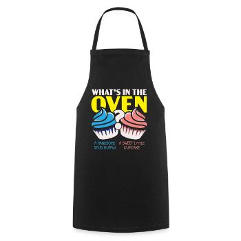 Was ist im Backofen Muffin oder Cupcake Baby-Ankün - Kochschürze - Schwarz - Vorne - AI Model Male 185 dark (185cm)