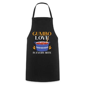Gumbo-Liebhaber Foodie Louisiana Essen Cajun-Küche - Kochschürze - Schwarz - Vorne - AI Model Male 185 dark (185cm)