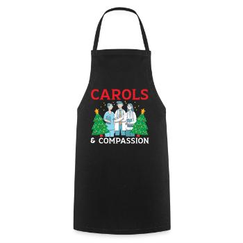 Carols & Compassion Krankenschwester Weihnachten - Kochschürze - Schwarz - Vorne - AI Model Male 185 dark (185cm)