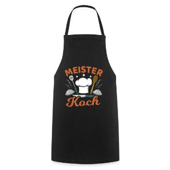 Meisterkoch Sternekoch Koch Kochen - Kochschürze - Schwarz - Vorne - AI Model Male 185 dark (185cm)