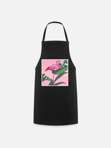 Flamingo#2 - Kochschürze - Schwarz