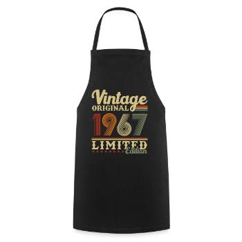 60 Jahre 1967 Vintage Retro Geburtstagsgeschenk - Kochschürze - Schwarz - Vorne - AI Model Male 185 dark (185cm)