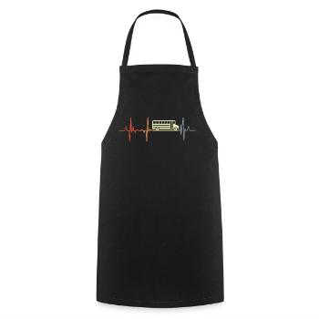 Retro Busfahrer Kardiogramm - Kochschürze - Schwarz - Vorne - AI Model Male 185 dark (185cm)