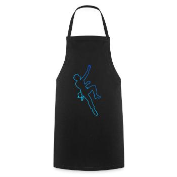 Geschenkidee für einen Boulderer mit Sportklettern - Kochschürze - Schwarz - Vorne - AI Model Male 185 dark (185cm)