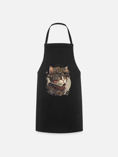 Steampunk Cat Kitty Kitten Steampunk - Kochschürze - Schwarz