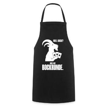 Null Bock nur auf Bockrunde – Doppelkopf Spruch - Kochschürze - Schwarz - Vorne - AI Model Male 185 dark (185cm)