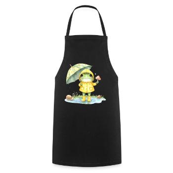 Frosch Regenmantel Regenschirm Aquarell T-Shirt - Kochschürze - Schwarz - Vorne - AI Model Male 185 dark (185cm)