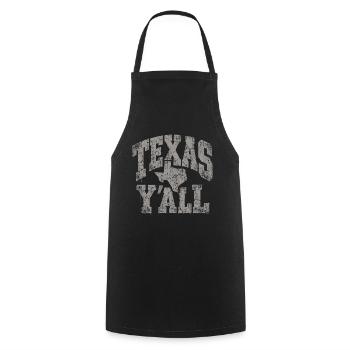 Texas Yall Distressed State Tee - Kochschürze - Schwarz - Vorne - AI Model Male 185 dark (185cm)