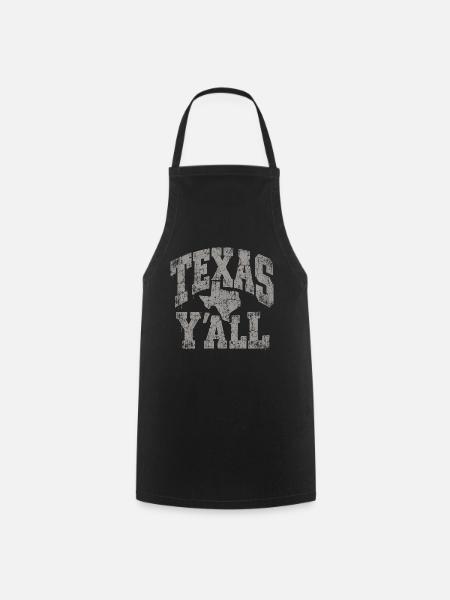 Texas Yall Distressed State Tee - Kochschürze - Schwarz