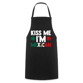Kiss Me I Am Mexican Mexico - Kochschürze - Schwarz - Vorne - AI Model Male 185 dark (185cm)