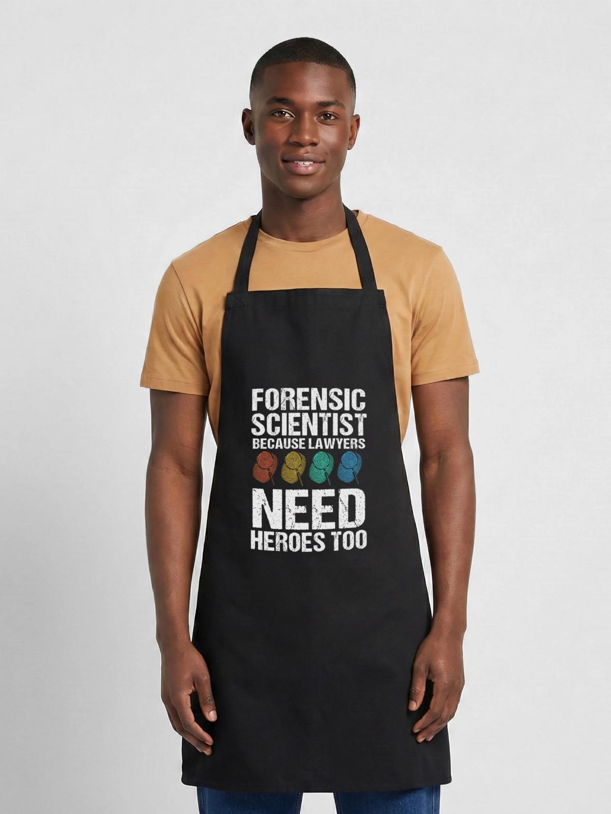 Forensik Forensiker Rechtsmedizin - Kochschürze - Schwarz - Vorne - AI Model Male 185 dark (185cm)