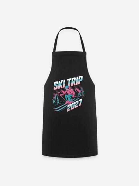 Skireise 2027 Neon Retro - Kochschürze - Schwarz