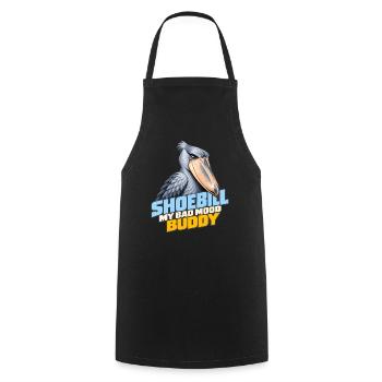 Schuhschnabel – Mein schlechte Laune-Kumpel | Exotischer Vogel - Kochschürze - Schwarz - Vorne - AI Model Male 185 dark (185cm)