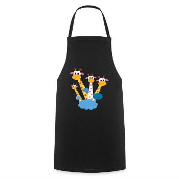 Fröhliche Giraffen über Wolken - Happy Giraffes - Kochschürze - Schwarz - Vorne - AI Model Male 185 dark (185cm)