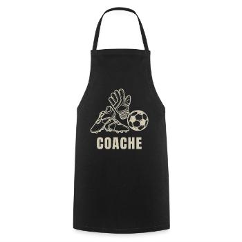 Vater Footballtrainer - Kochschürze - Schwarz - Vorne - AI Model Male 185 dark (185cm)