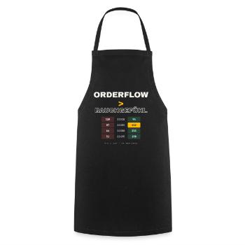 Orderflow größer als Bauchgefühl – Trader Shirt - Kochschürze - Schwarz - Vorne - AI Model Male 185 dark (185cm)