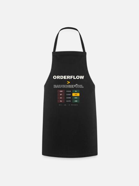Orderflow größer als Bauchgefühl – Trader Shirt - Kochschürze - Schwarz