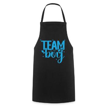 Team Boy Baby Shower Geschlechterenthüllung Eltern - Kochschürze - Schwarz - Vorne - AI Model Male 185 dark (185cm)