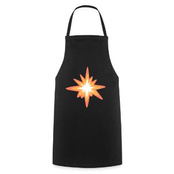 Sonnenstern-Explosion Retro - Kochschürze - Schwarz - Vorne - AI Model Male 185 dark (185cm)