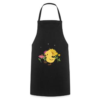 Küken Blumen Kinder Vogel Design Geschenkidee - Kochschürze - Schwarz - Vorne - AI Model Male 185 dark (185cm)
