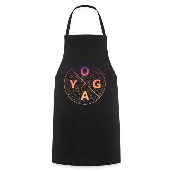 Yoga  - Kochschürze - Schwarz - Vorne - AI Model Male 185 dark (185cm)