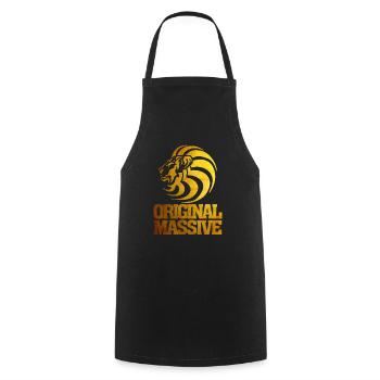 Massiver Kopf – Gold - Kochschürze - Schwarz - Vorne - AI Model Male 185 dark (185cm)