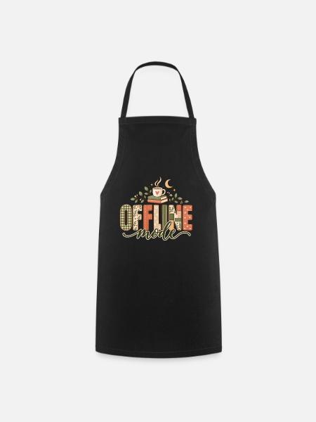 Offline Mode – Bücher & Kaffee - Kochschürze - Schwarz
