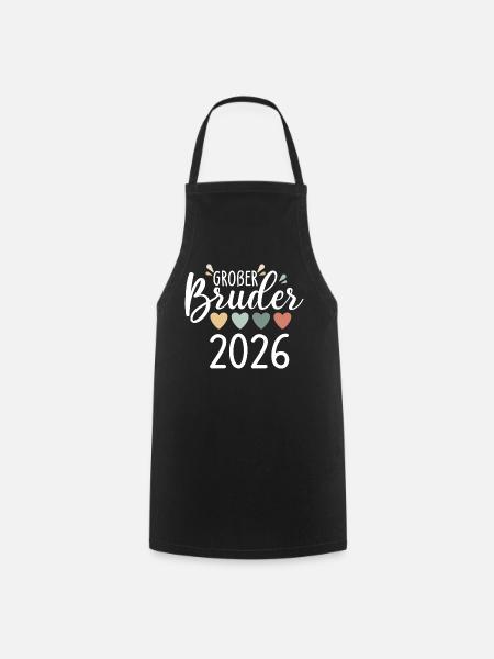 Großer Bruder 2026 Herzen - Kochschürze - Schwarz