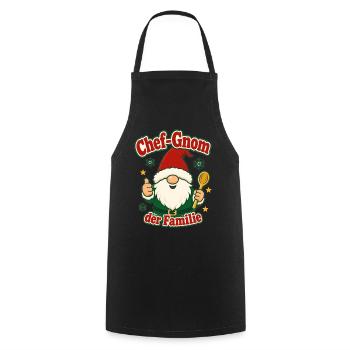 Chef-Gnom der Familie Weihnachten Familienfest - Kochschürze - Schwarz - Vorne - AI Model Male 185 dark (185cm)
