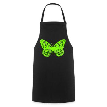 Neongrüner Schmetterling-Umriss - Kochschürze - Schwarz - Vorne - AI Model Male 185 dark (185cm)
